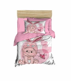L'essentiel linge de maison Juego de funda nórdica PH122 Rosa, Blanco y Polvo